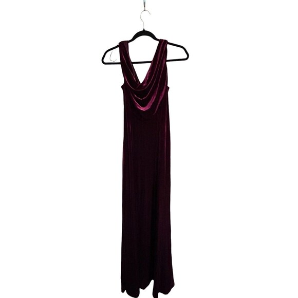 Vince Camuto Womens Red Velvet Cowl Neck Evening Dress Gown 12 Formal Holiday - Picture 6 of 11